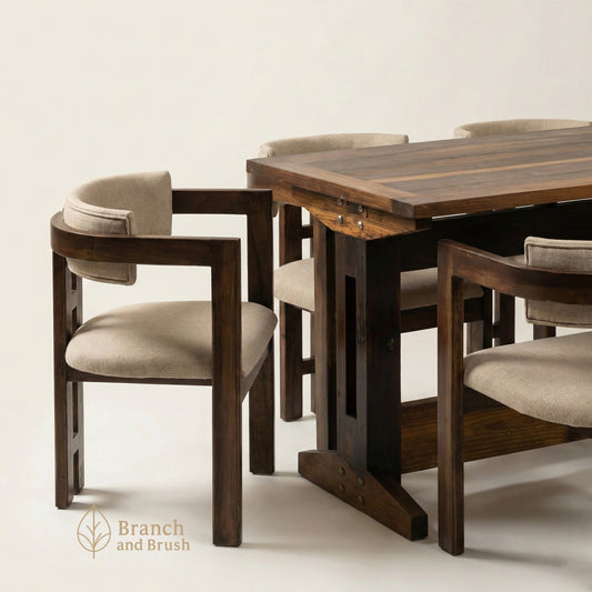 The Oslo Solid Wood Dining Set - Made to Order (4-6 weeks Lead time)