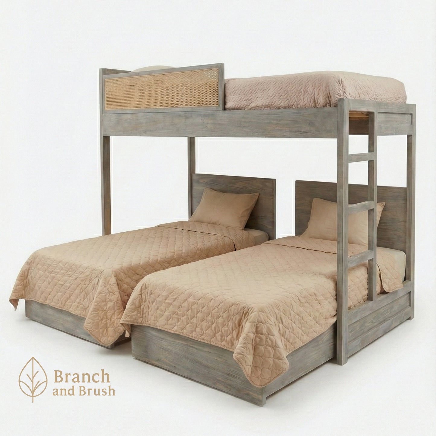 The Haven Rattan-Accent Triple Bunk Bed - Made to Order (5-7 Weeks Lead Time)