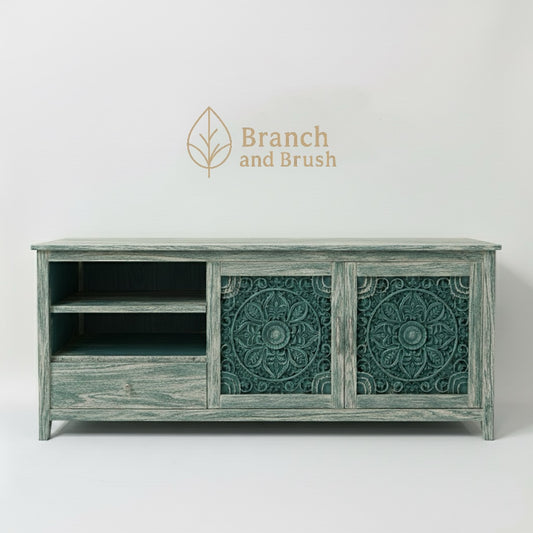 Carved Twin-Door TV Unit - Made to Order (4-6 weeks Lead time)