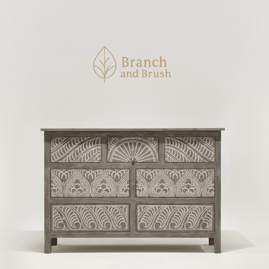 The Bohemia Carved 7-Drawer Dresser - Made to Order (4-6 Weeks Lead Time)