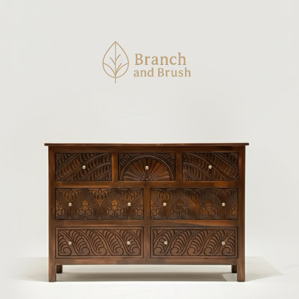 The Bohemia Carved 7-Drawer Dresser - Made to Order (4-6 Weeks Lead Time)