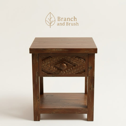 The Meridian Carved Nightstand- Made to Order (4-6 weeks Lead time)