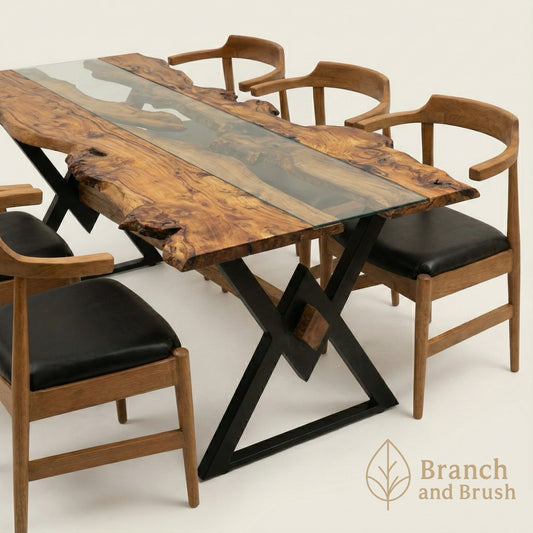 Ridge Live-Edge Dining Set - Made to Order (5-8 weeks Lead time)