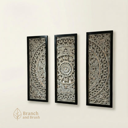 The Celeste Carved Wall Trio - Made to Order (3 - 5 Weeks Lead time)