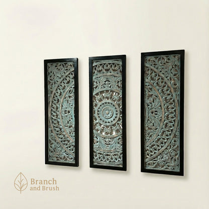 The Celeste Carved Wall Trio - Made to Order (3 - 5 Weeks Lead time)
