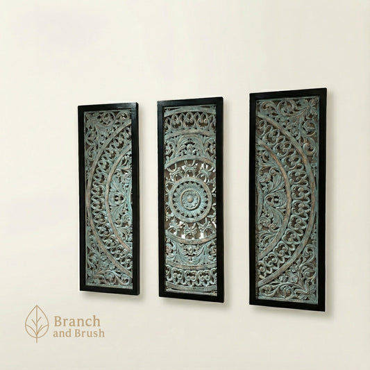 The Celeste Carved Wall Trio - Made to Order (3 - 5 Weeks Lead time)