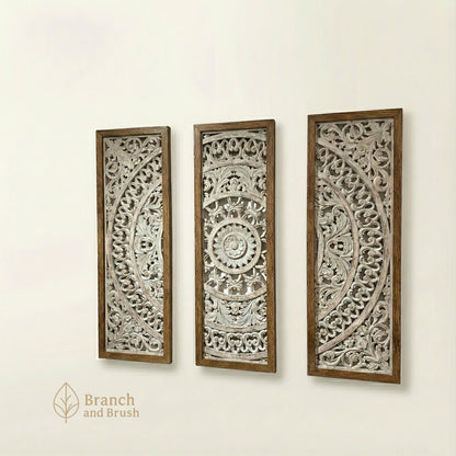 The Celeste Carved Wall Trio - Made to Order (3 - 5 Weeks Lead time)