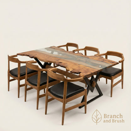 Ridge Live-Edge Dining Set - Made to Order (5-8 weeks Lead time)