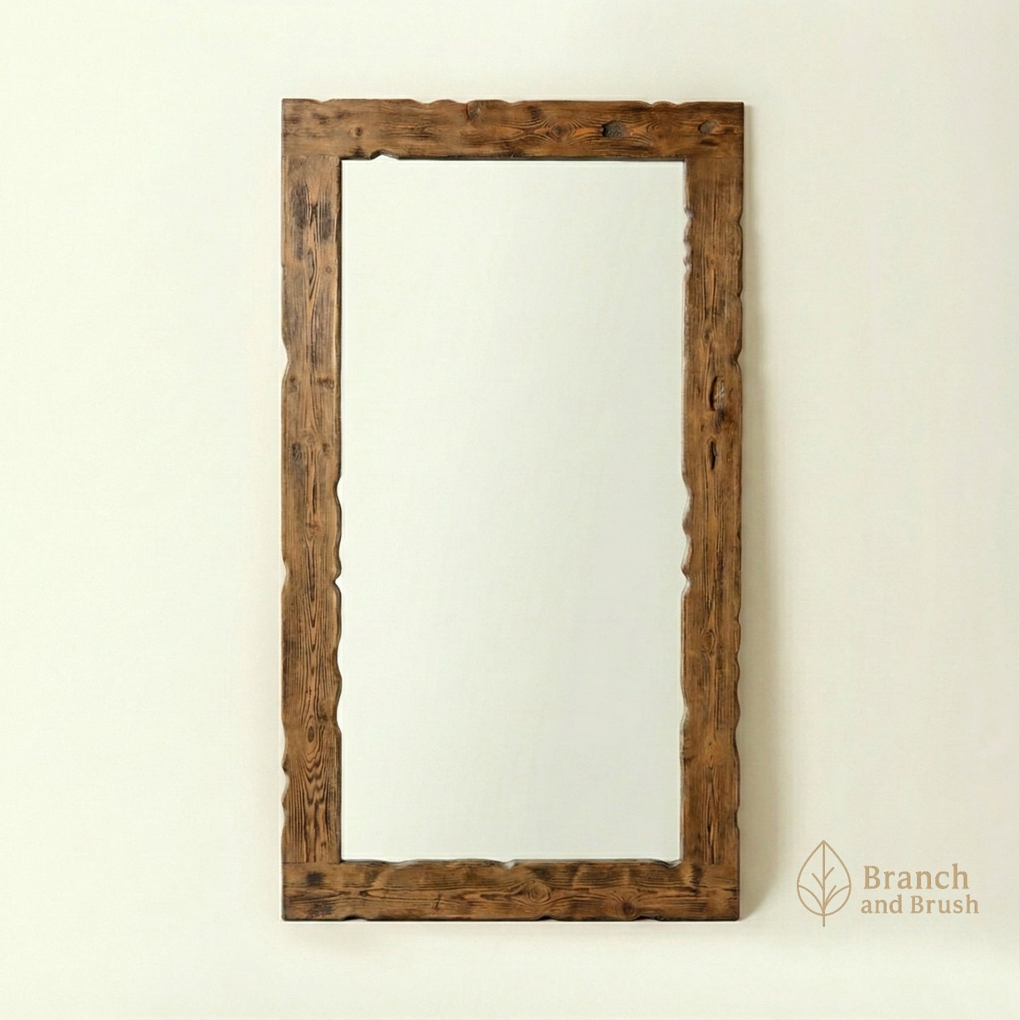 The Aspen Sculpted Pine Floor Mirror - Made to Order ( 3 - 4 Weeks Lead Time)