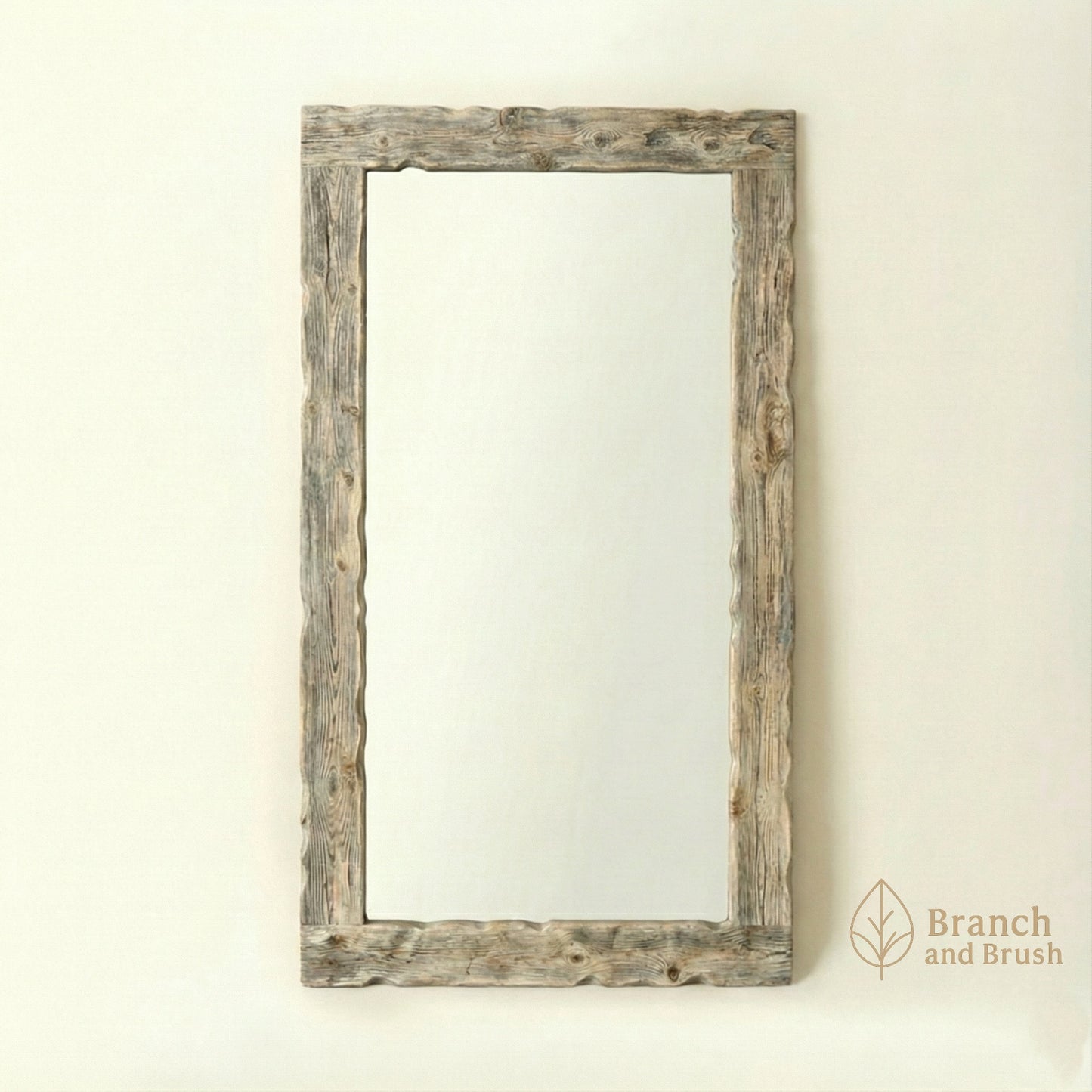 The Aspen Sculpted Pine Floor Mirror - Made to Order ( 3 - 4 Weeks Lead Time)