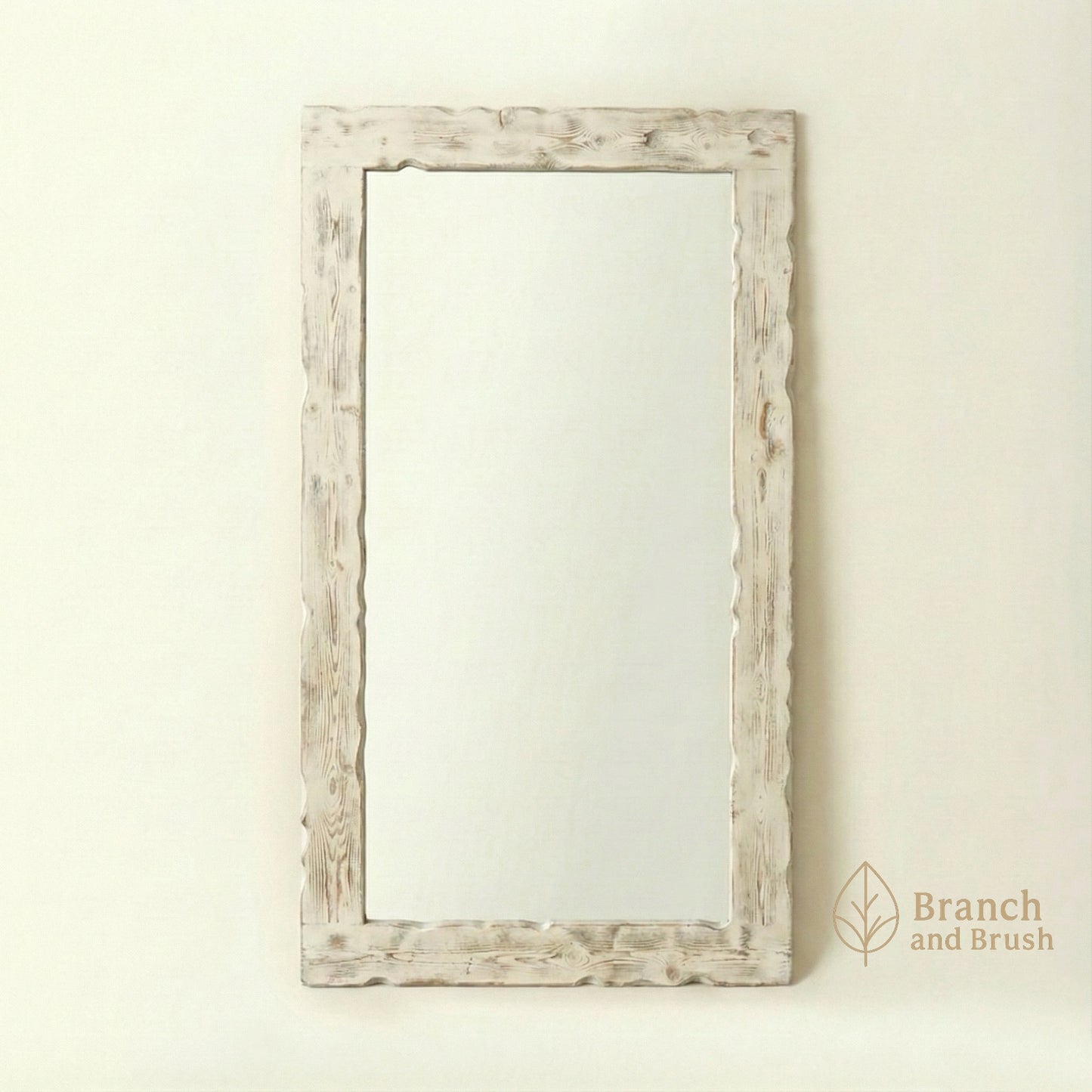The Aspen Sculpted Pine Floor Mirror - Made to Order ( 3 - 4 Weeks Lead Time)