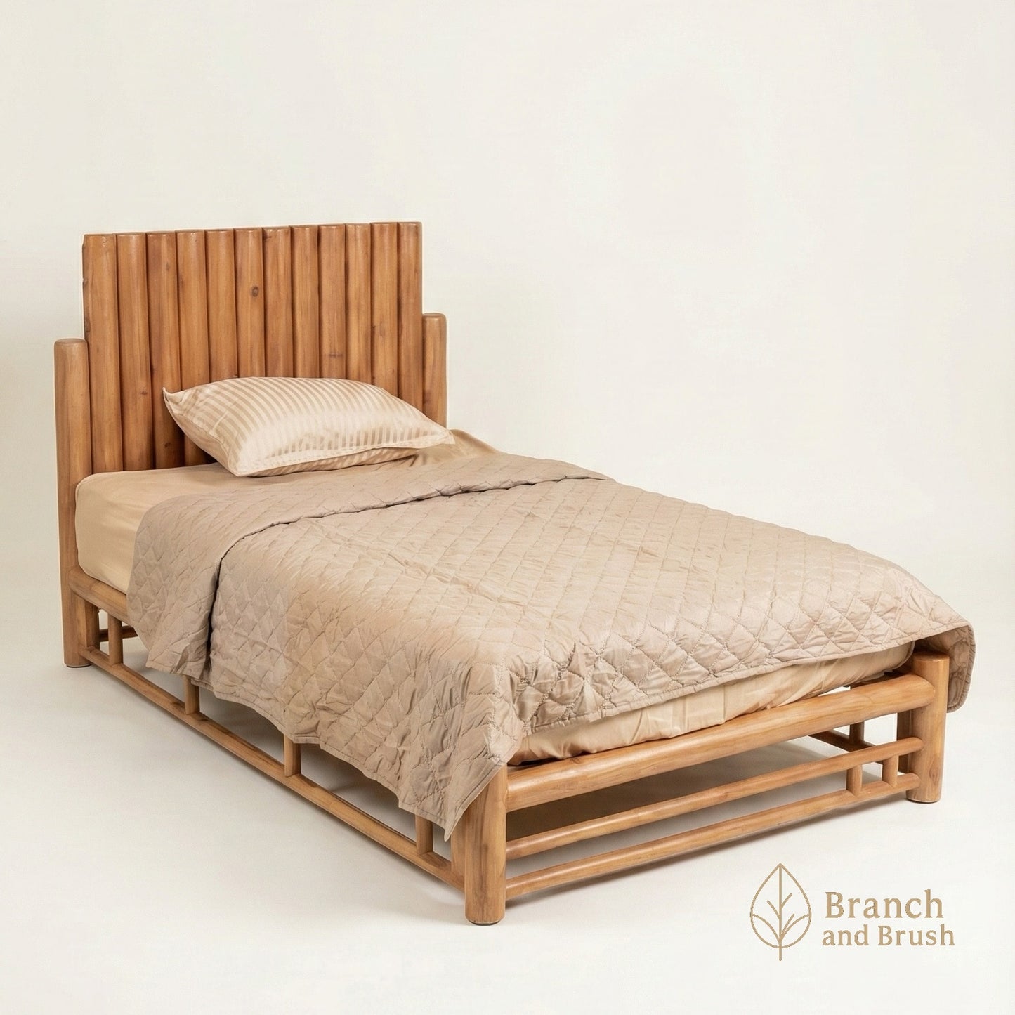 The Bali Bamboo-Inspired Dowel Bed - Made to Order (4-6 Weeks Lead Time)