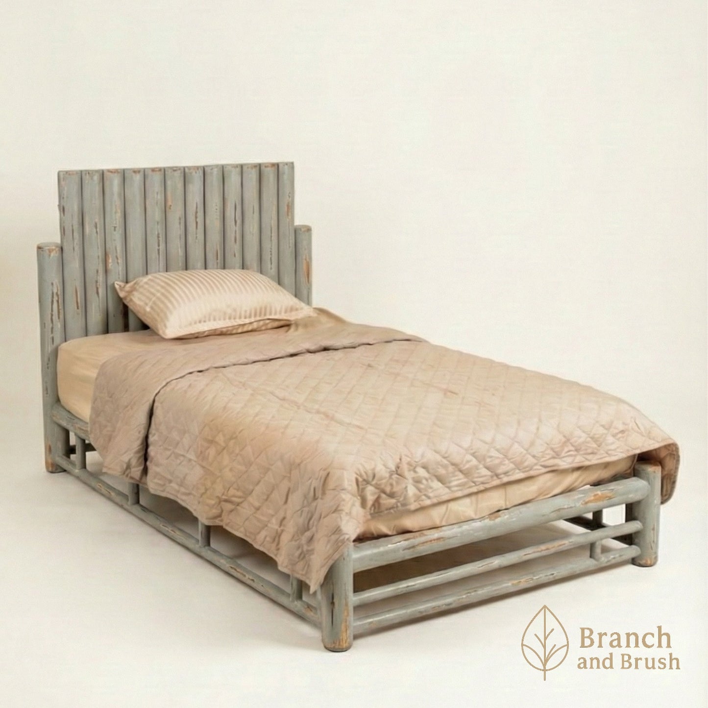 The Bali Bamboo-Inspired Dowel Bed - Made to Order (4-6 Weeks Lead Time)