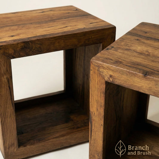 The Cubo Solid Wood Open Side Table - Made to Order (4 - 6 Weeks Lead Time)