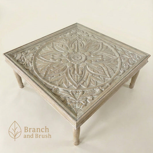 Luna Carved Coffee Table - Made to Order (4-6 weeks Lead time)