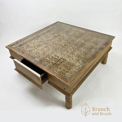 Solace Carved Coffee Table - Made to Order (4-6 weeks Lead time)