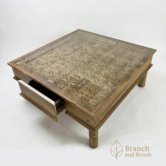 Solace Carved Coffee Table - Made to Order (4-6 weeks Lead time)