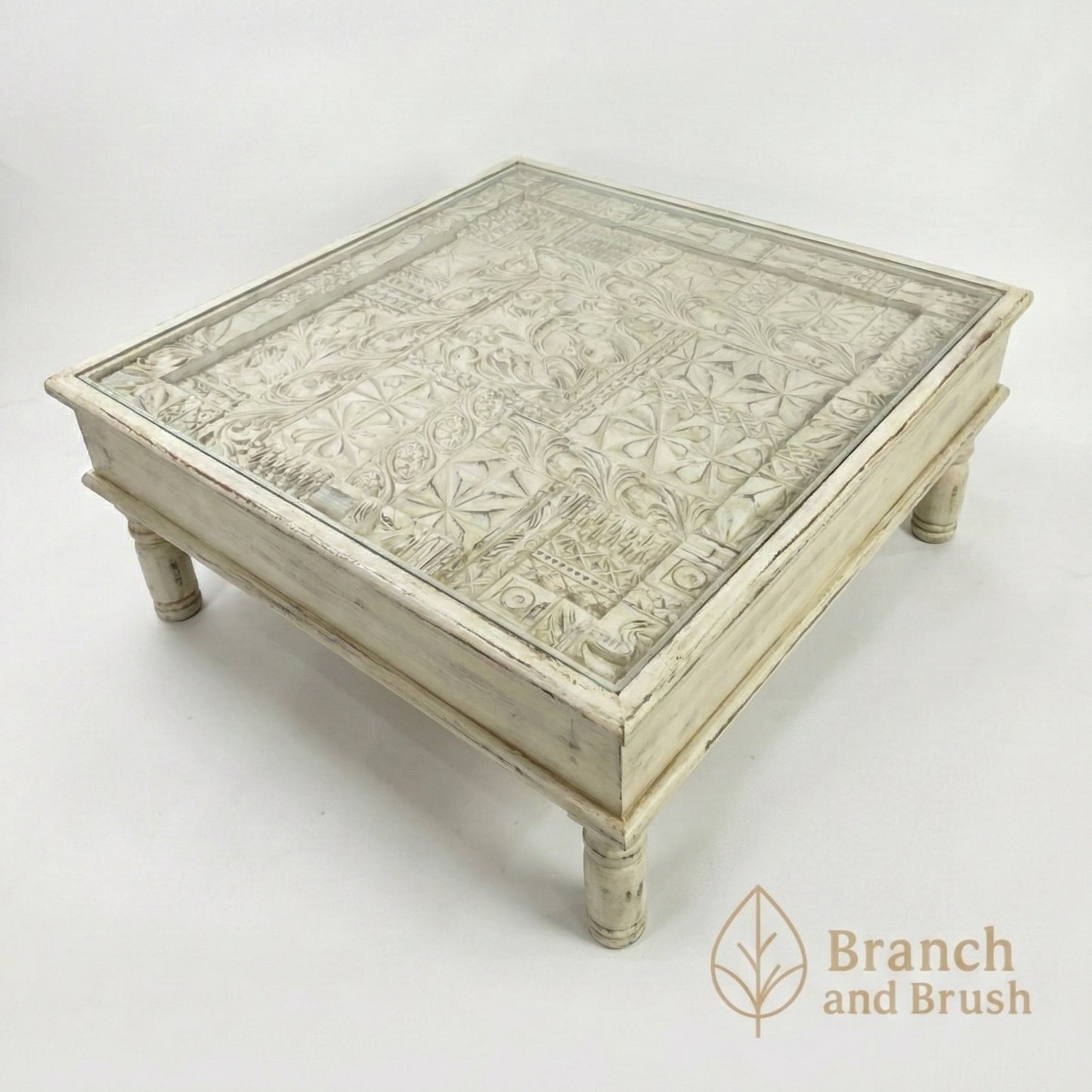 Solace Carved Coffee Table - Made to Order (4-6 weeks Lead time)