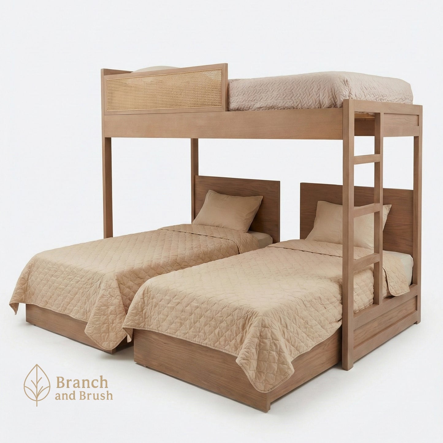 The Haven Rattan-Accent Triple Bunk Bed - Made to Order (5-7 Weeks Lead Time)