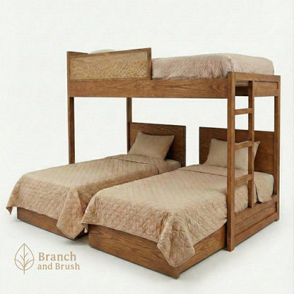 The Haven Rattan-Accent Triple Bunk Bed - Made to Order (5-7 Weeks Lead Time)