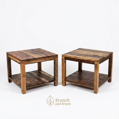The Mesa Solid Wood Side Tables (Set of 2) - ( Ready to Purchase)