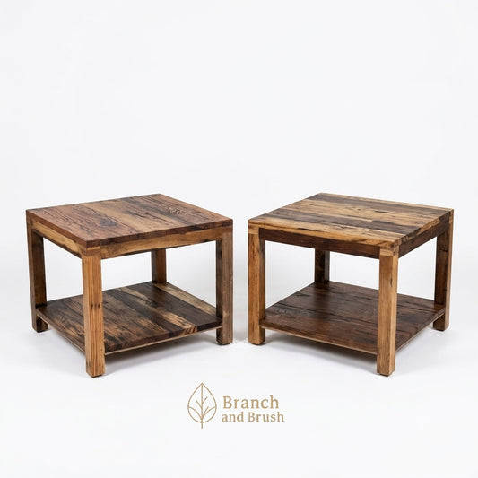 The Mesa Solid Wood Side Tables (Set of 2) - ( Ready to Purchase)