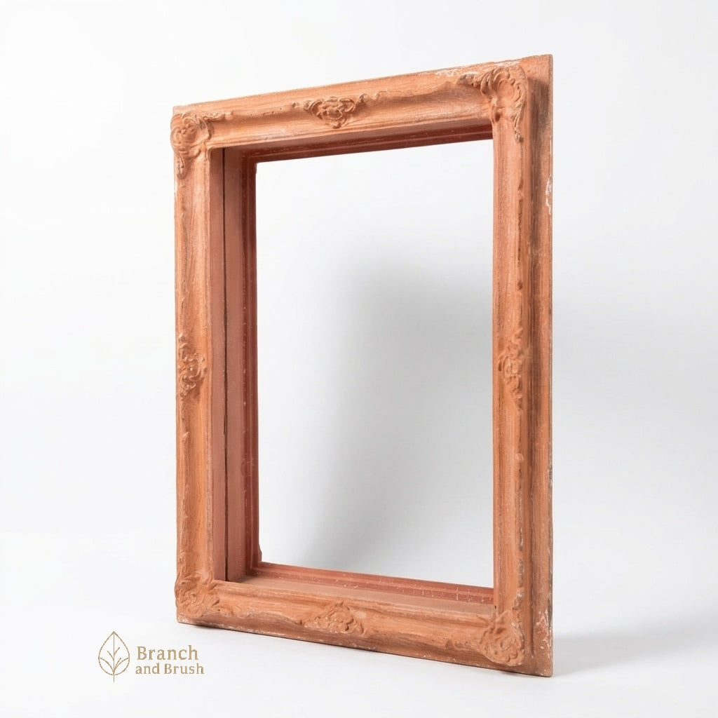 The Terracotta Vintage Relief Mirror - ( Ready to Purchase)