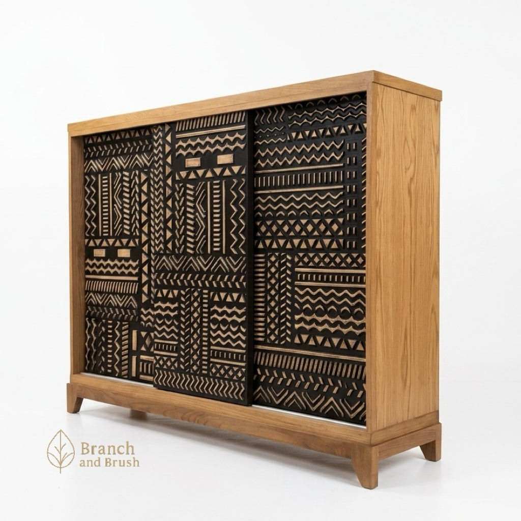 The Atlas Geometric Sliding Cabinet - ( Ready to Purchase)