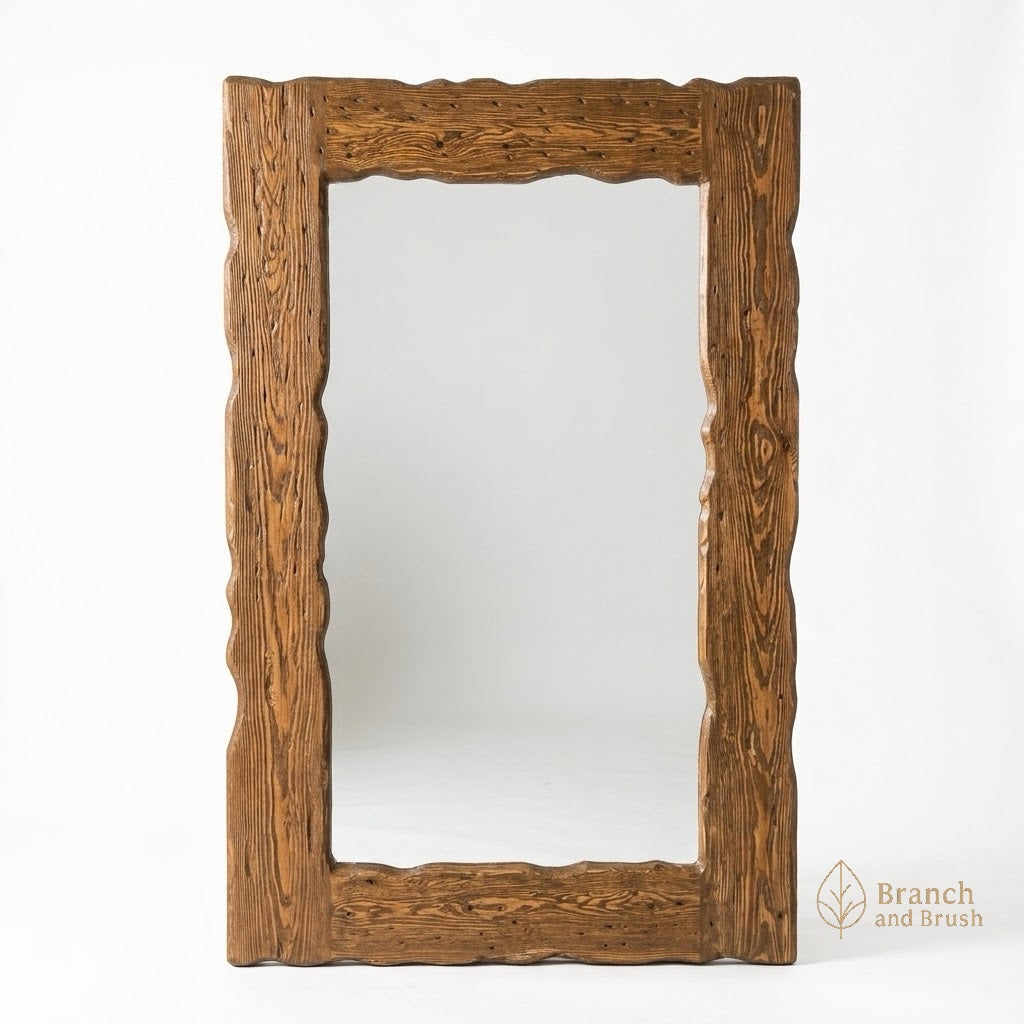 The Aspen Sculpted Pine Mirror - (Ready to Purchase)