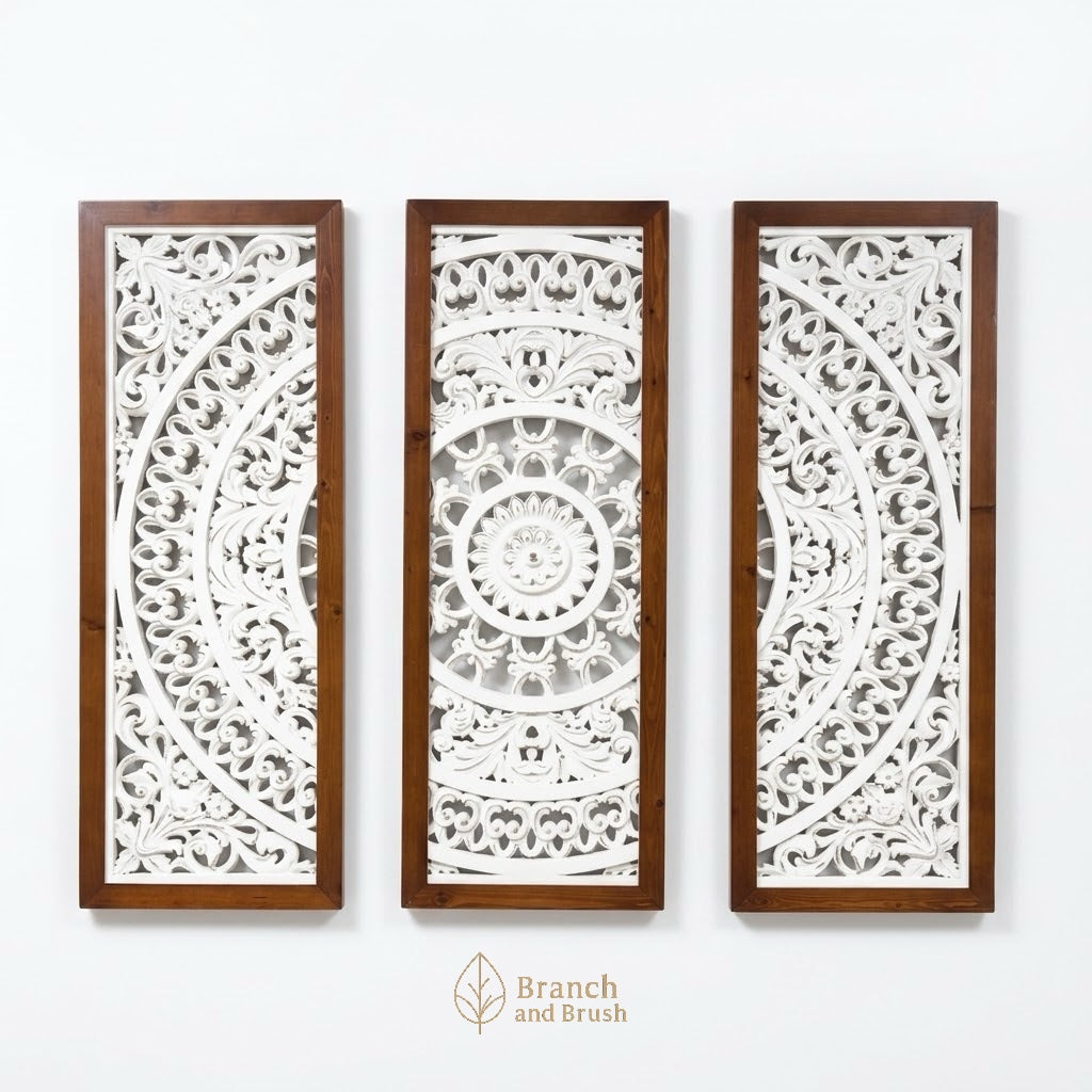 The Celeste Carved Wall Trio - (Ready to Purchase)