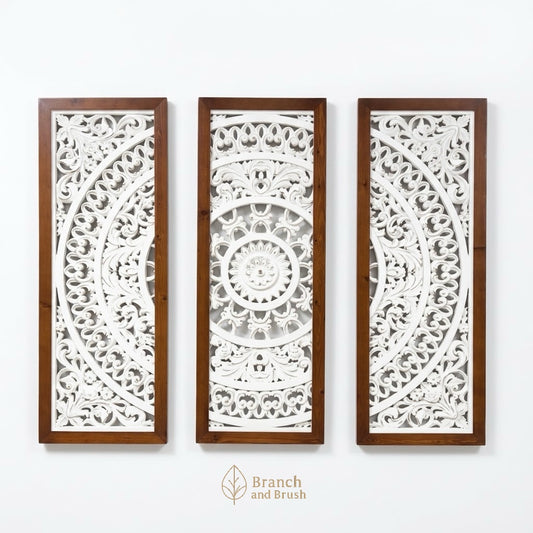 The Celeste Carved Wall Trio - (Ready to Purchase)