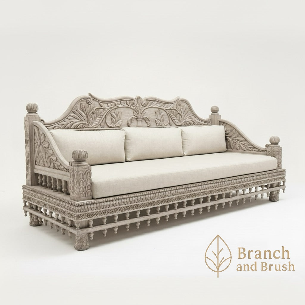 The Willow Heirloom Carved Sofa- Made to Order (6-8 weeks Lead time)