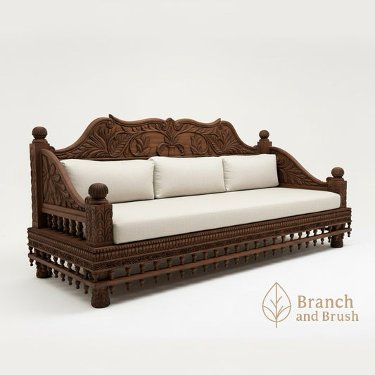 The Willow Heirloom Carved Sofa- Made to Order (6-8 weeks Lead time)