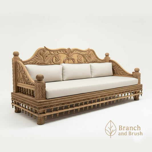The Willow Heirloom Carved Sofa- Made to Order (6-8 weeks Lead time)