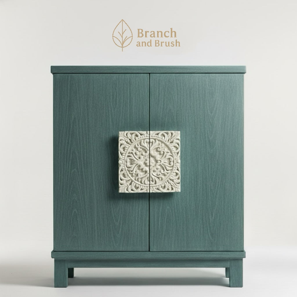 The Mika Carved Storage Cabinet