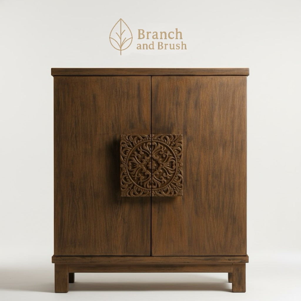 The Mika Carved Storage Cabinet