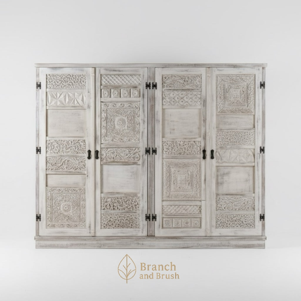 Heritage Carved 4-Door Wardrobe - Made to Order (5-8 weeks Lead time)