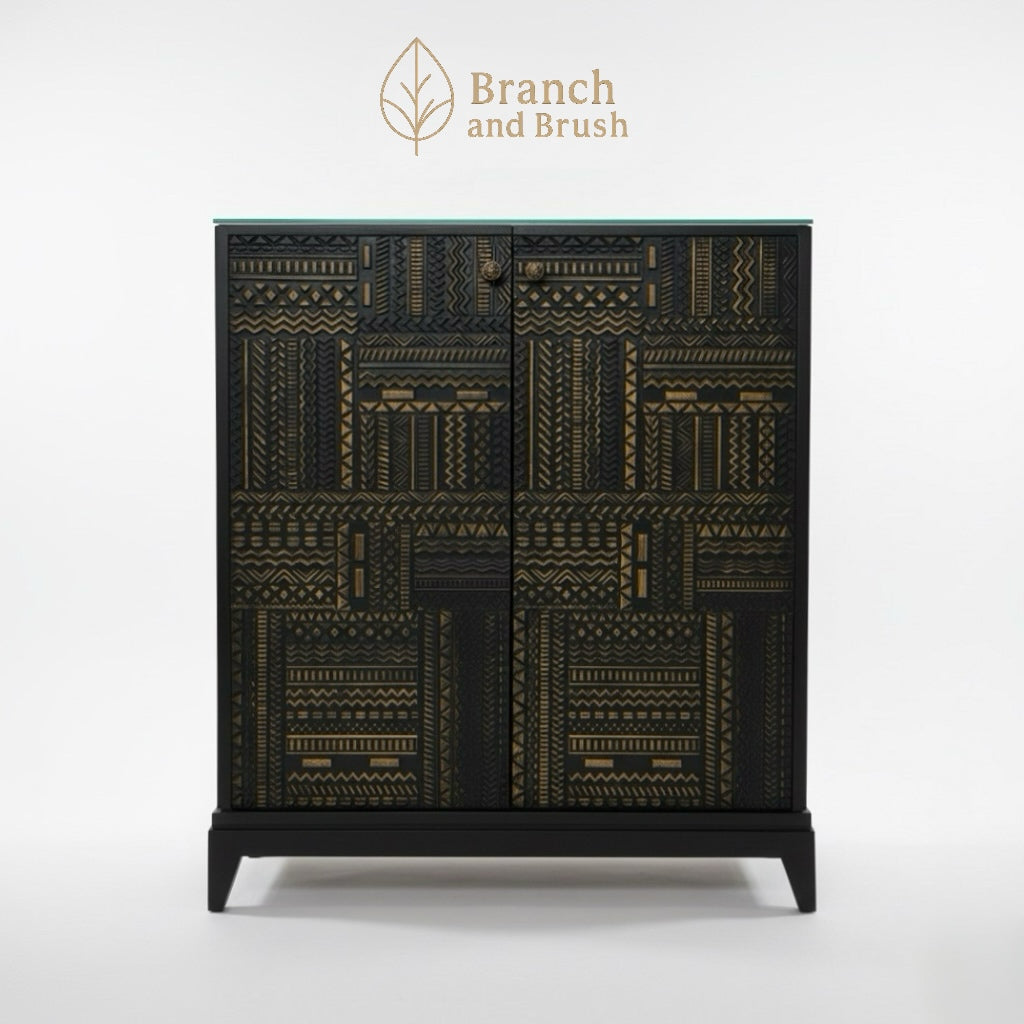 Mosaic Carved Cabinet - Made to Order (4-6 weeks Lead time)