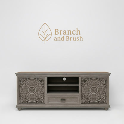 The Lotus Carved Media Console