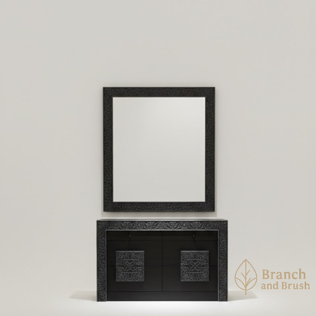 The Aria Crest Dresser & Mirror Set- Made to Order (4-6 weeks Lead time)