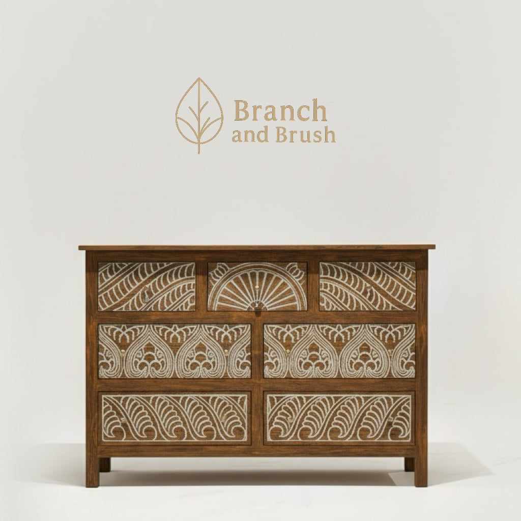 The Bohemia Carved 7-Drawer Dresser - Made to Order (4-6 Weeks Lead Time)