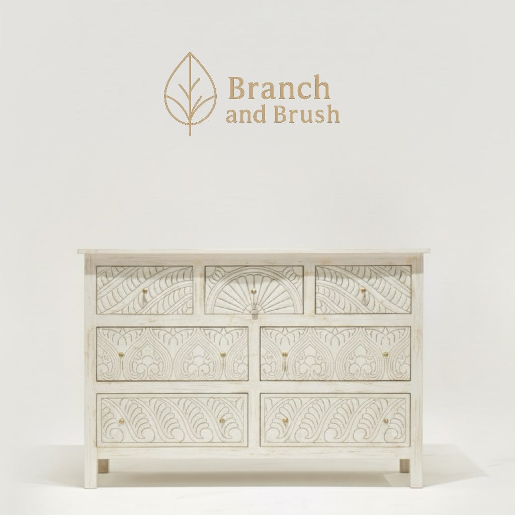 The Bohemia Carved 7-Drawer Dresser - Made to Order (4-6 Weeks Lead Time)