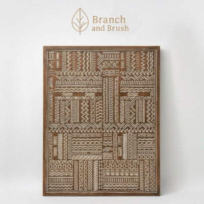 Tribal Carved Wall Panel - Made to Order (4-6 weeks Lead time)