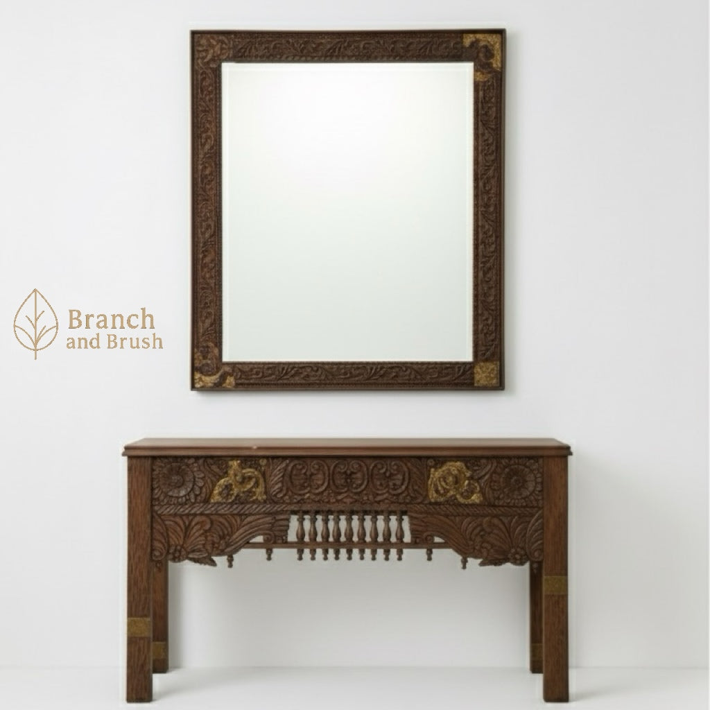 The Versailles Carved Console & Mirror Set- Made to Order (5-8 weeks Lead time)