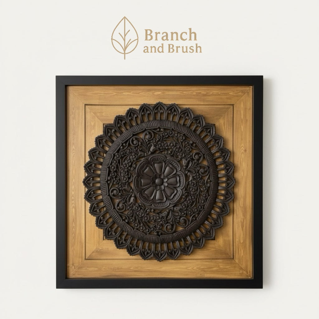 The Solstice Carved Mandala Wall Art - Made to Order ( 3 - 4 Weeks Lead Time)