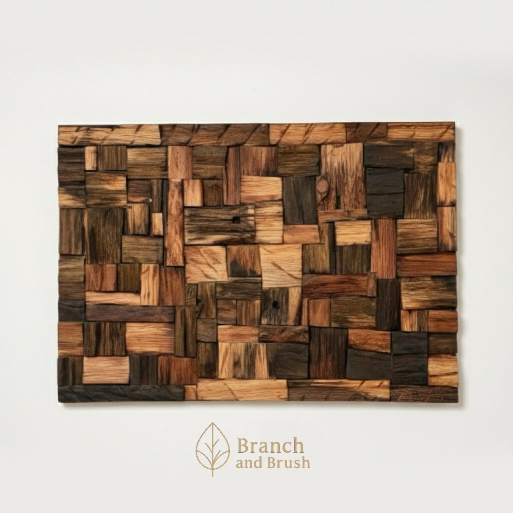 The Timber Mosaic 3D Wall Panel - Made to Order ( 3-4 Weeks Lead Time)