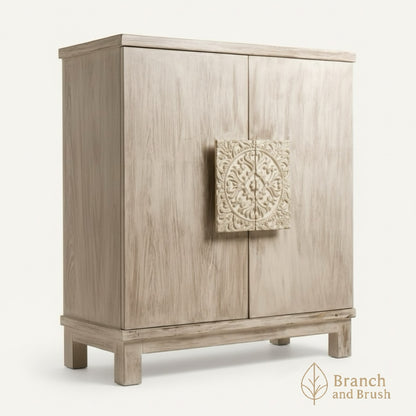 The Mika Carved Storage Cabinet