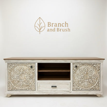 The Lotus Carved Media Console