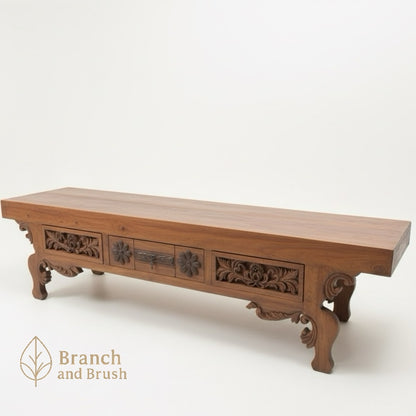 The Aurelia Carved TV Console - Made to Order (4-6 Weeks Lead Time)