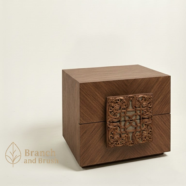 The Crestwood Carved Nightstand- Made to Order (4-6 weeks Lead time)